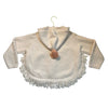 Louise Misha Ivory Embroidered Hooded Poncho Cardigan Sweater - Size 6Y