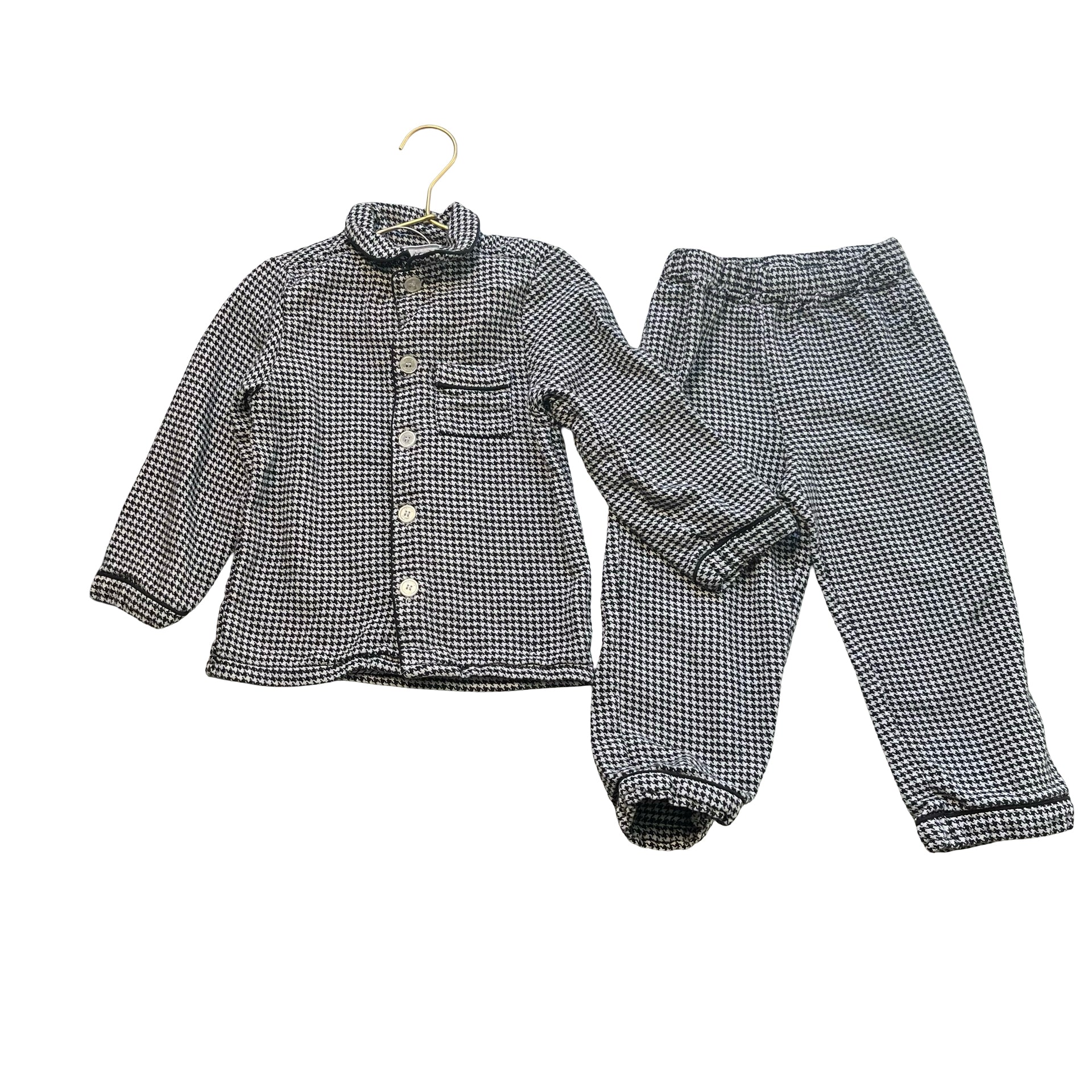 Petite Plume Black & White Houndstooth PJ Set - Size 4