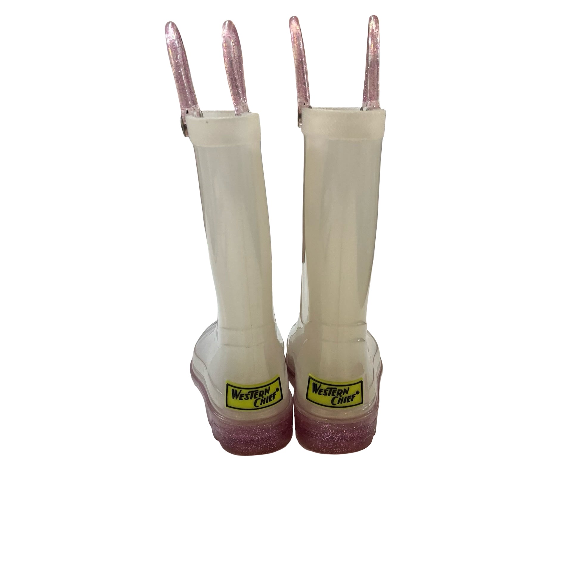 Western Chief Pearl & Lavender Sparkle Light-Up Rain Boots - Size 7