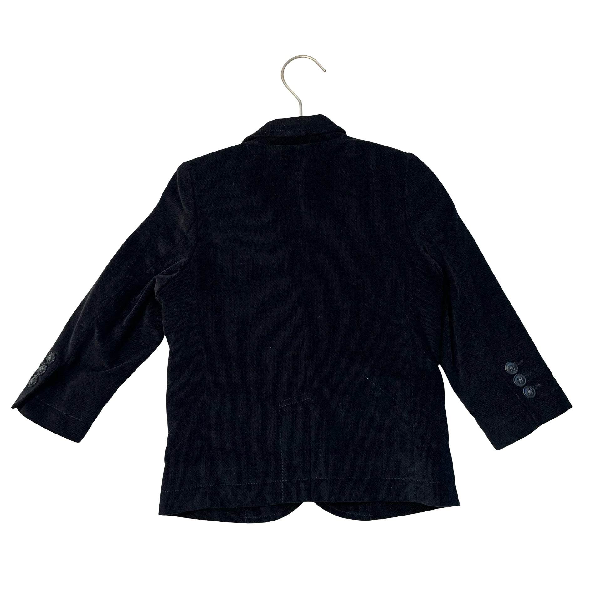 Children's Place Plaid-Lined Black Velvet Blazer - Size 3T