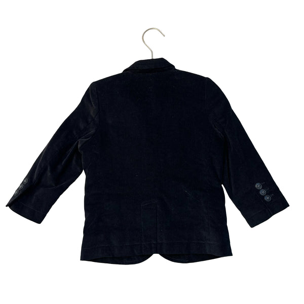 Children's Place Plaid-Lined Black Velvet Blazer - Size 3T