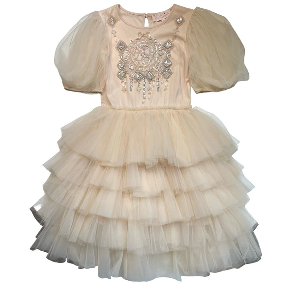 Tutu Du Monde Blush Beaded & Tulle Dress - Size 8-9