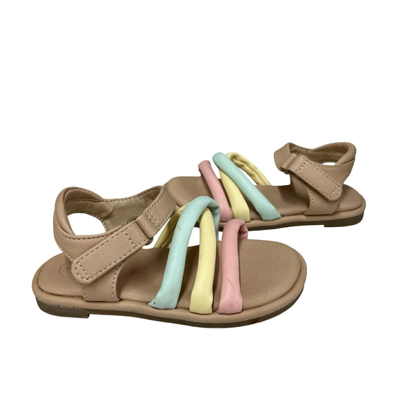 Cat & Jack Tan & Pastel Sandals - Size 6