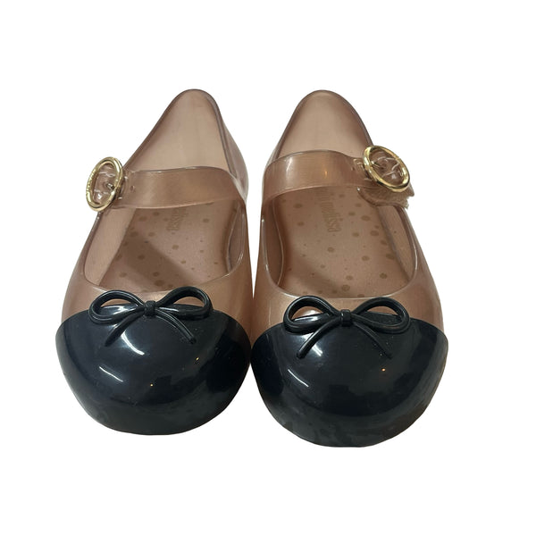 Mini Melissa Rose Gold & Black Shoes - Size 7