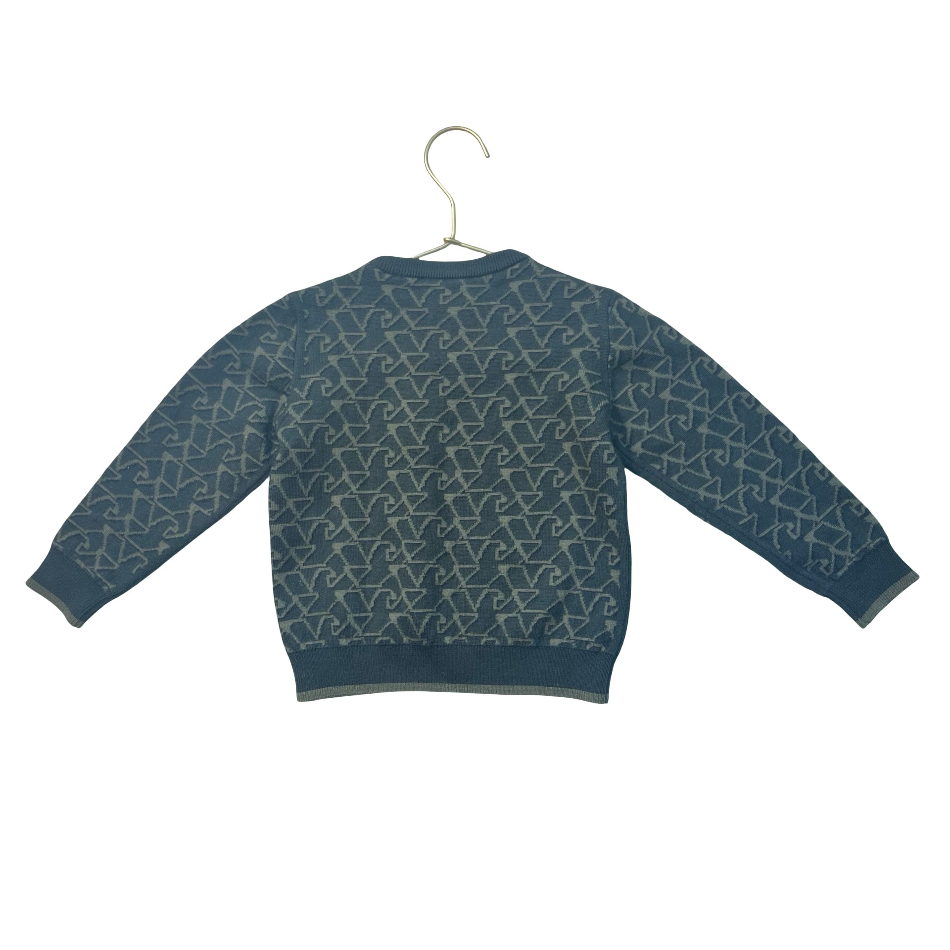 Emporio Armani Olive Green Pattern Sweater - Size 4A