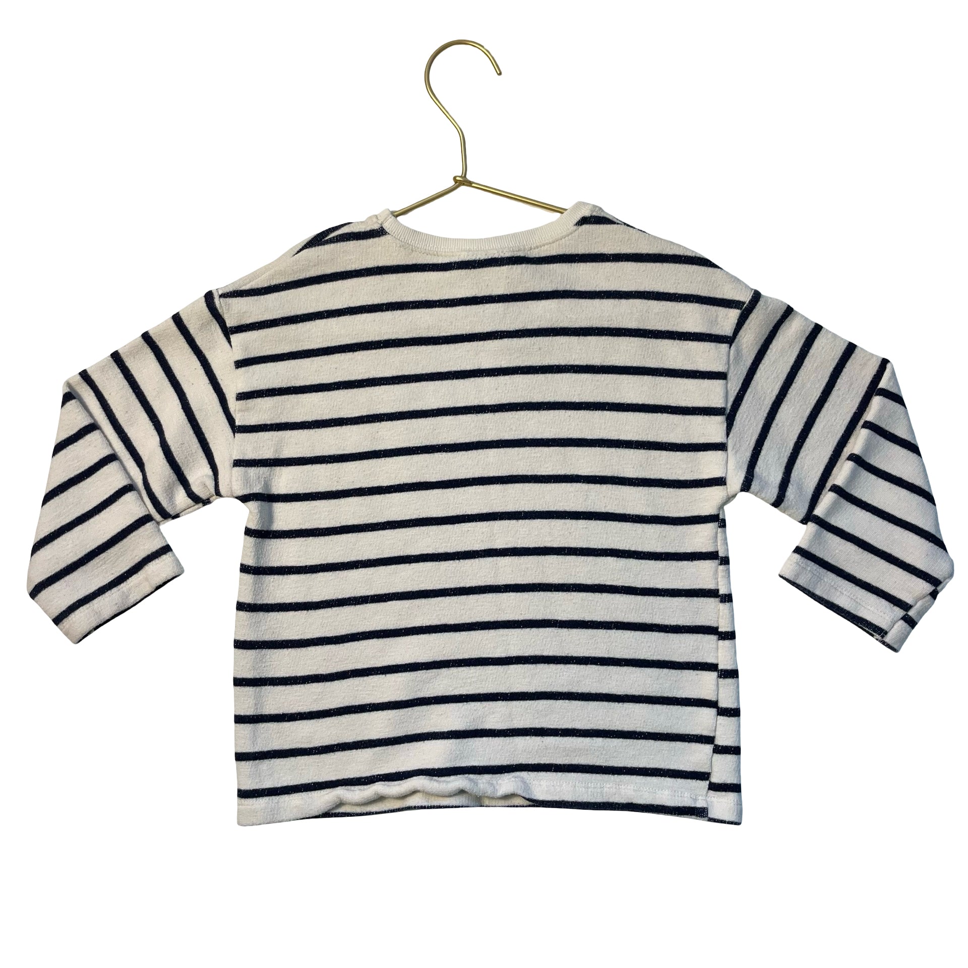 Zara Ivory & Navy Striped Shirt - Size 3-4