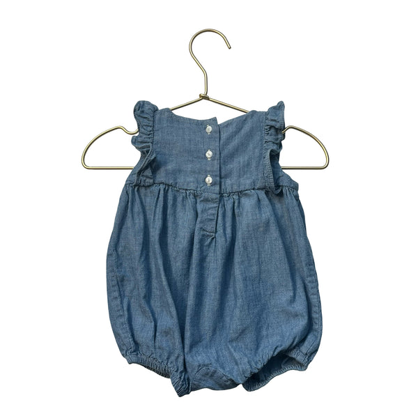 Ralph Lauren Chambray Bubble Romper - Size Newborn