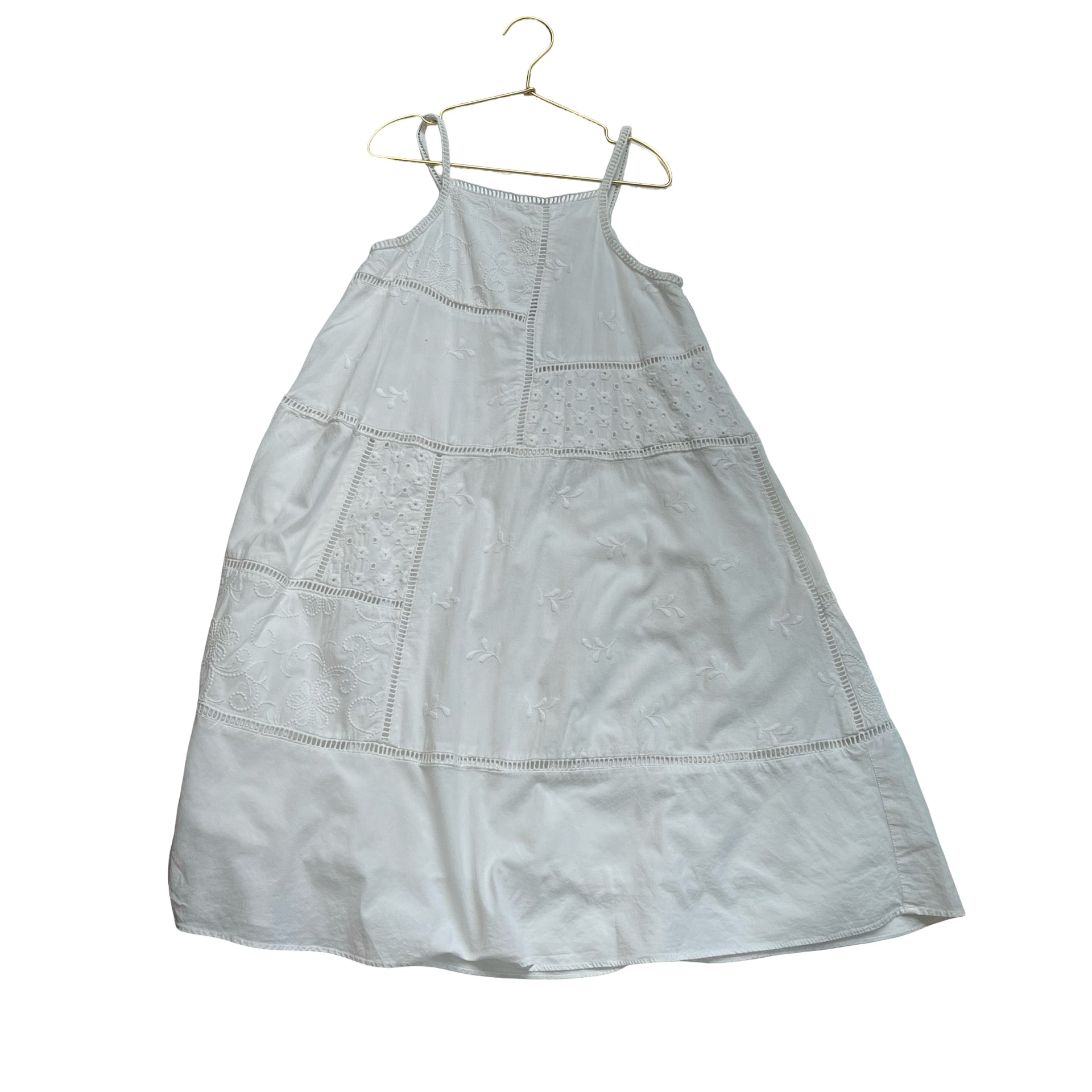Zara Ivory Eyelet Sleeveles Dress - Size 9