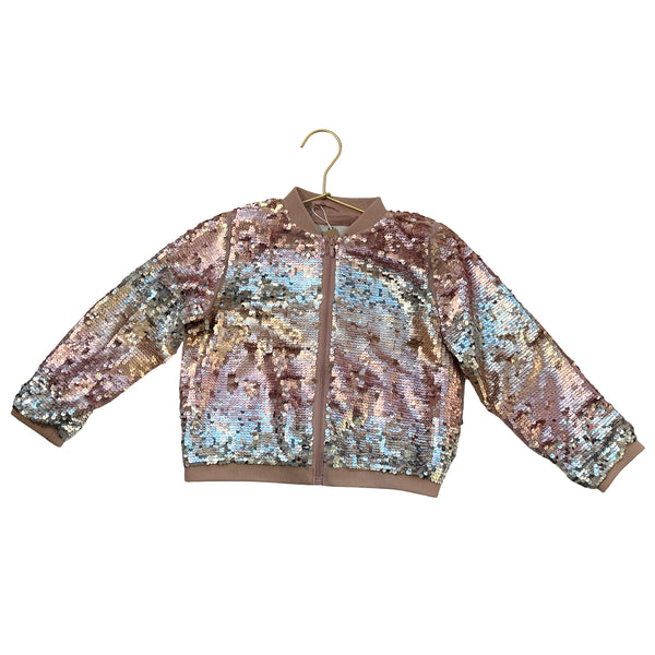 H&M Pink, Gold, Silver Sequin Jacket - Size 5T