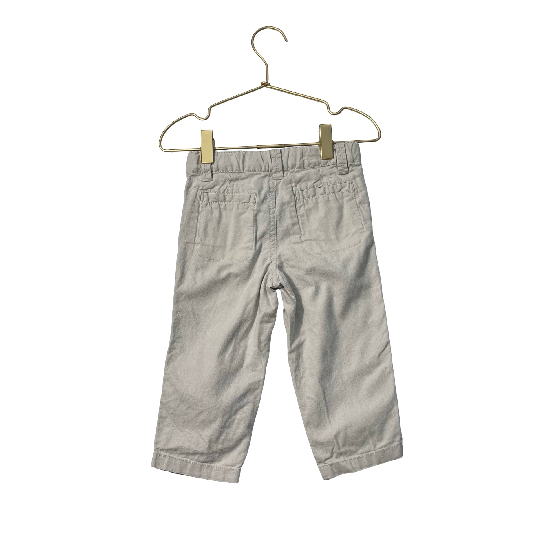 Hope & Henry Light Khaki Linen-Cotton Pants - Size 18-24 Mo