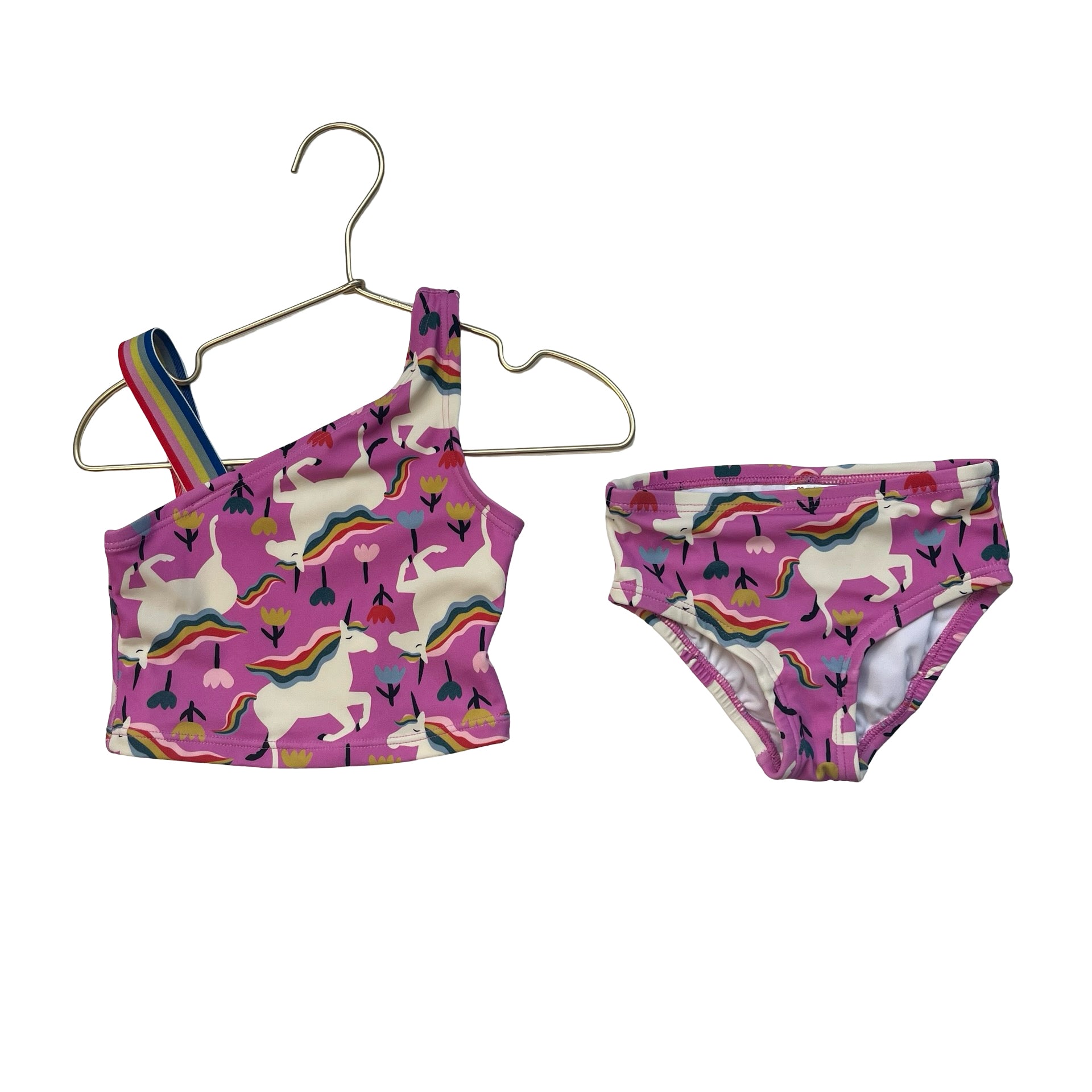 Hanna Andersson Purple Unicorn Print 2 Piece Swim Suit - Size 3T
