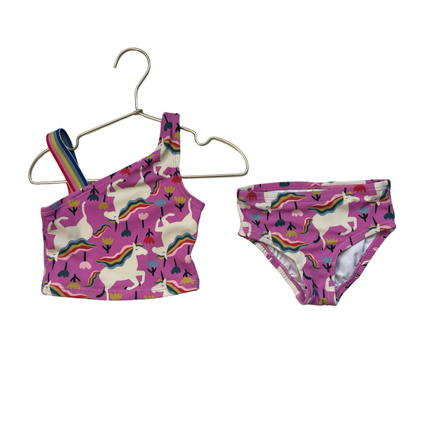Hanna Andersson Purple Unicorn Print 2 Piece Swim Suit - Size 3T