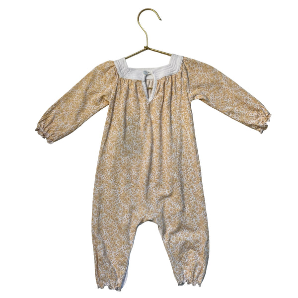 Feather Baby Yellow Floral One-Piece - Size 6-9 Mo