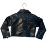 FBZ Flowers by Zoe Rhinestone Studded Black Faux Leather Jacket - Size 2T