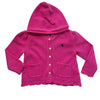 Ralph Lauren Pink Cotton Hooded Cardigan Sweater - Size 24 Mo