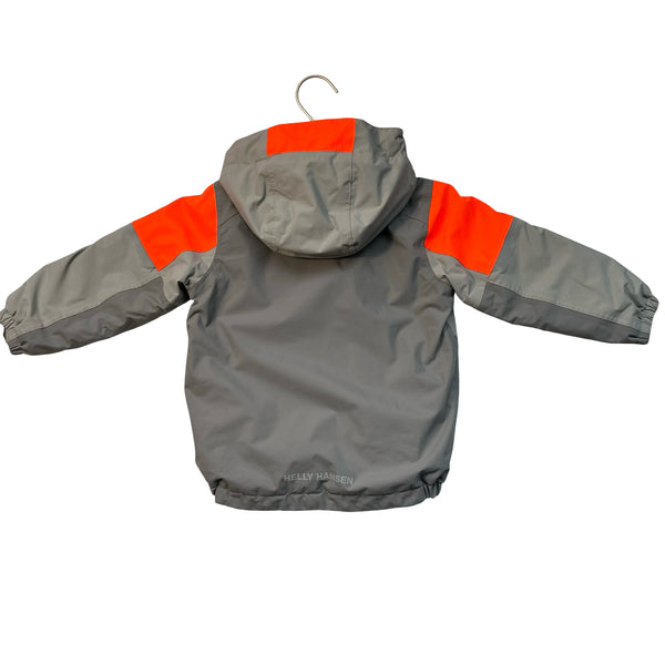 Helly Hansen Primaloft Gray & Orange Winter Jacket, Removeable Hood - Size 4