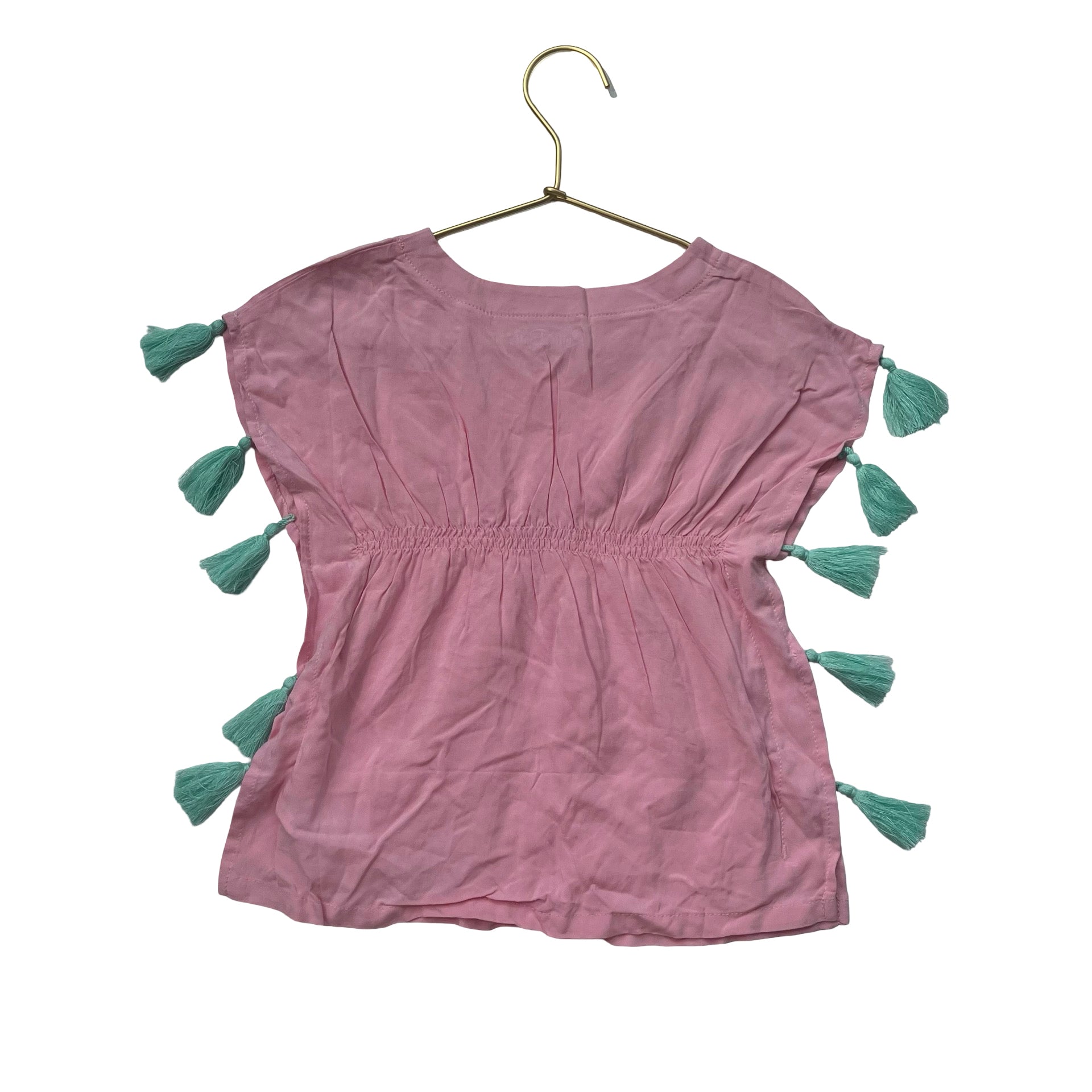Ruffle Butts Pink & Green Tassel Cover-Up - Size 12-24 Mo