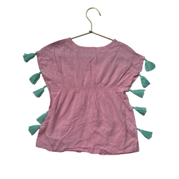 Ruffle Butts Pink & Green Tassel Cover-Up - Size 12-24 Mo