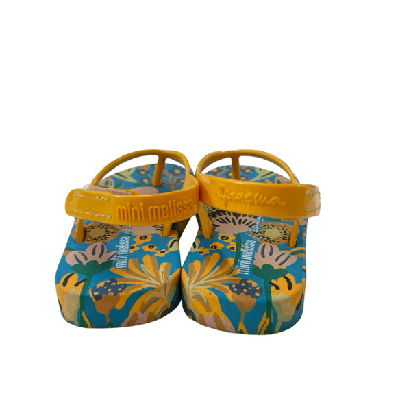 Mini Melissa Teal Floral Sandals - Size 6