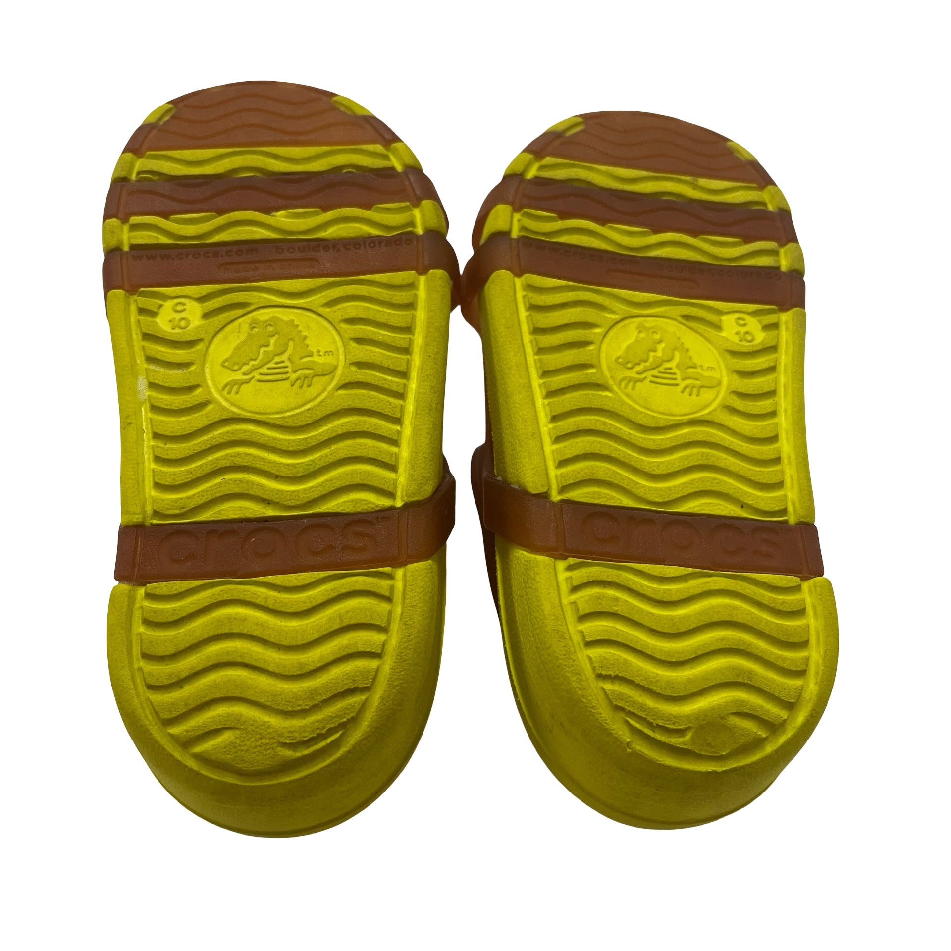 Crocs 'Shirley' Orange & Yellow Sandals - Size C10