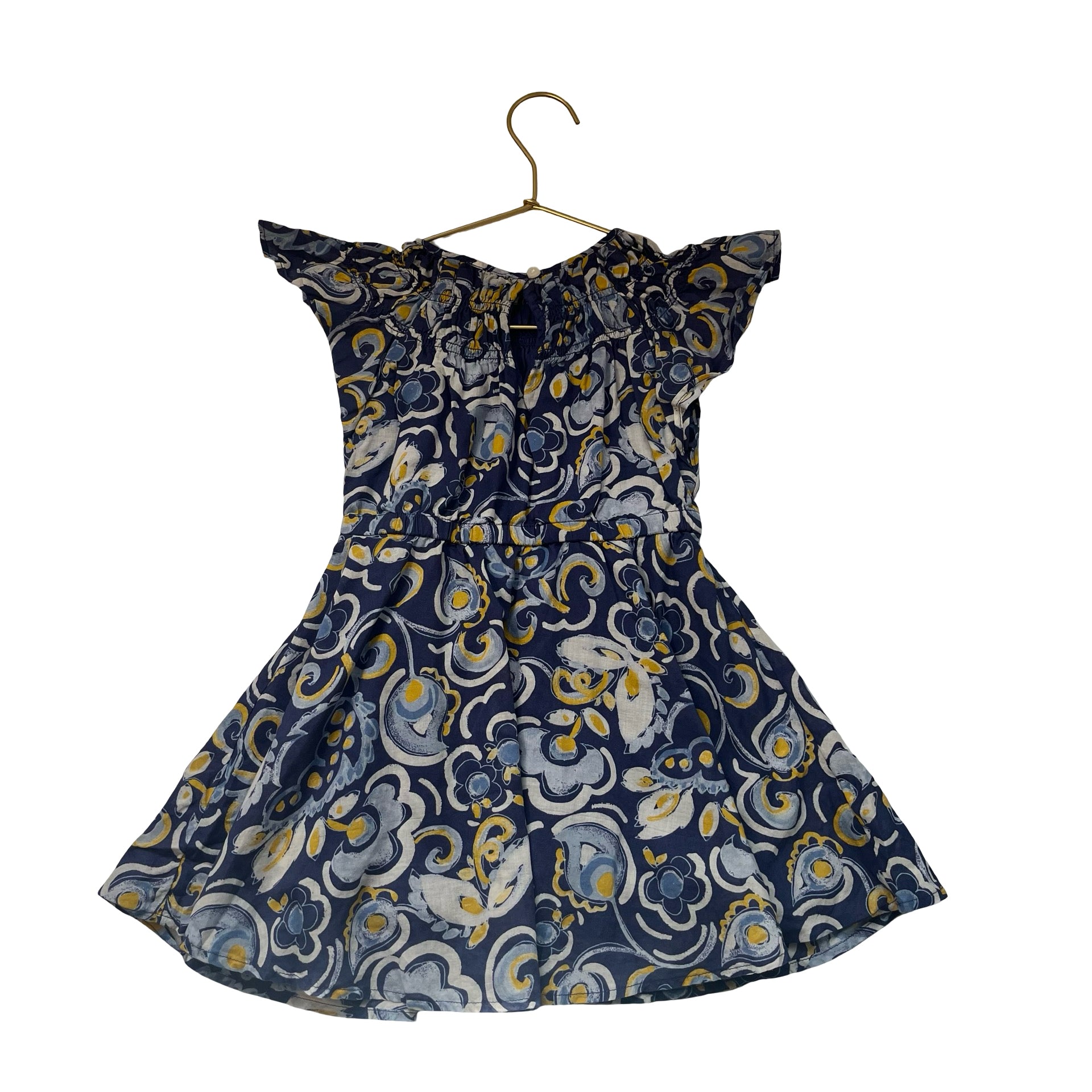 Crewcuts Blue, Ivory, Yellow Print Dress - Size 3
