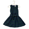 Crewcuts Green & Navy Plaid Dress with Belt - Size 4