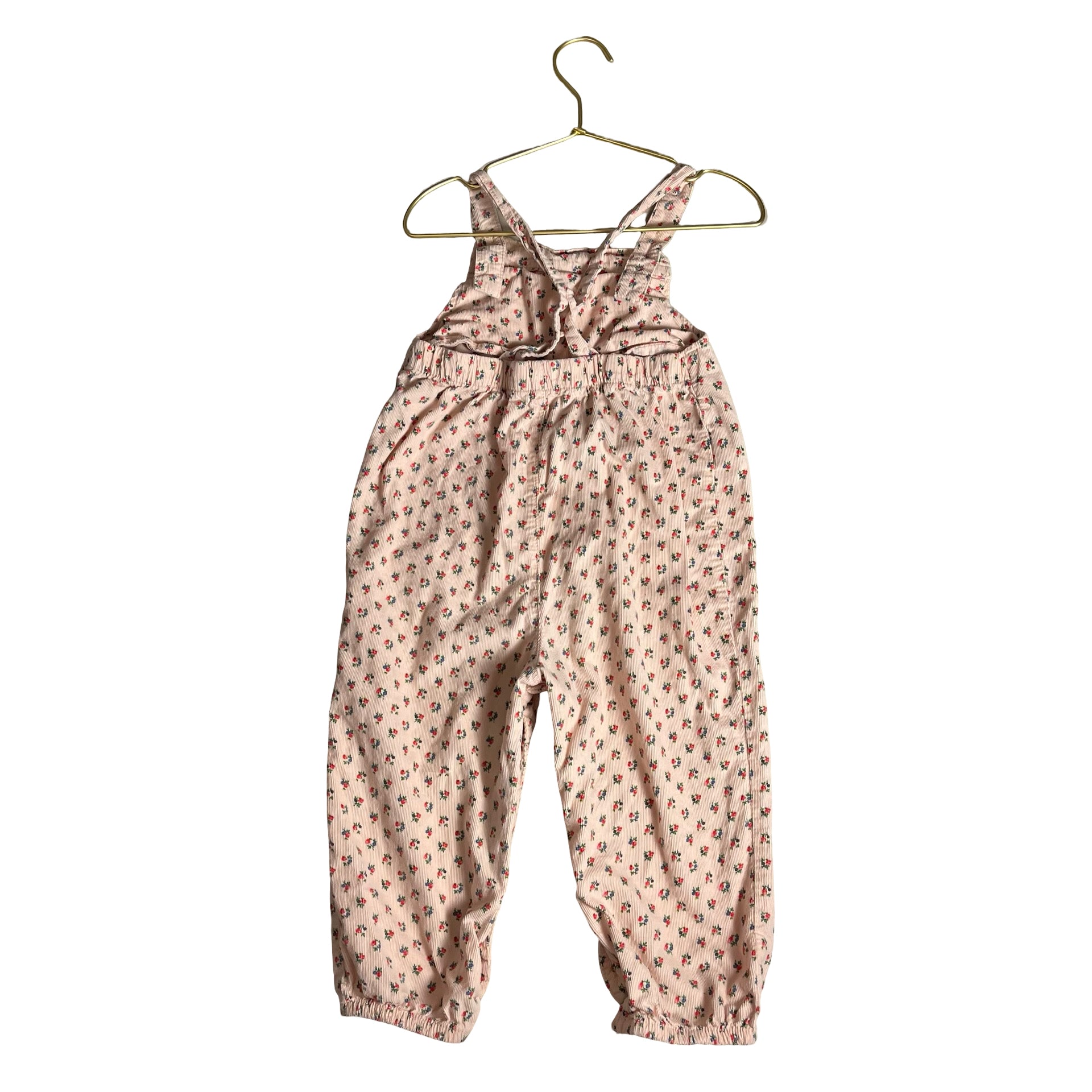 Boden Pink Floral Corduroy Overalls - Size 2/3