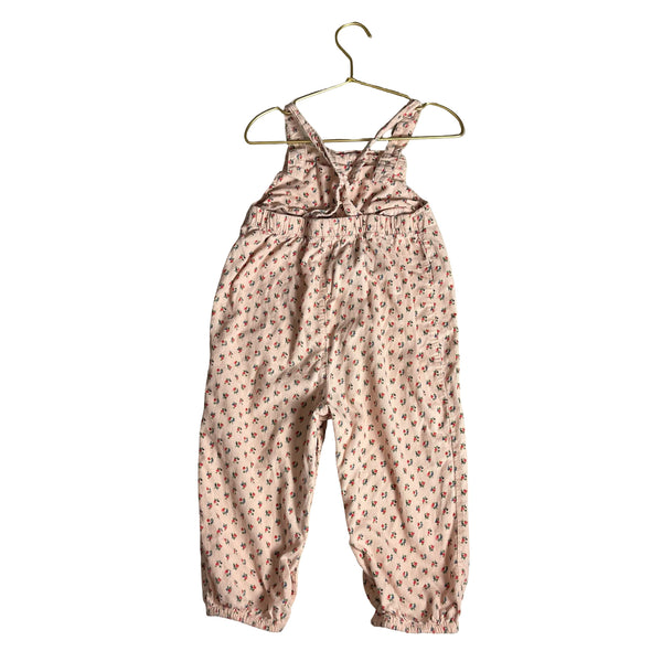 Boden Pink Floral Corduroy Overalls - Size 2/3