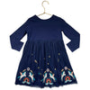 Hanna Andersson Navy Embroidered Unicorn & Rainbow Tulle Dress - Size 3T