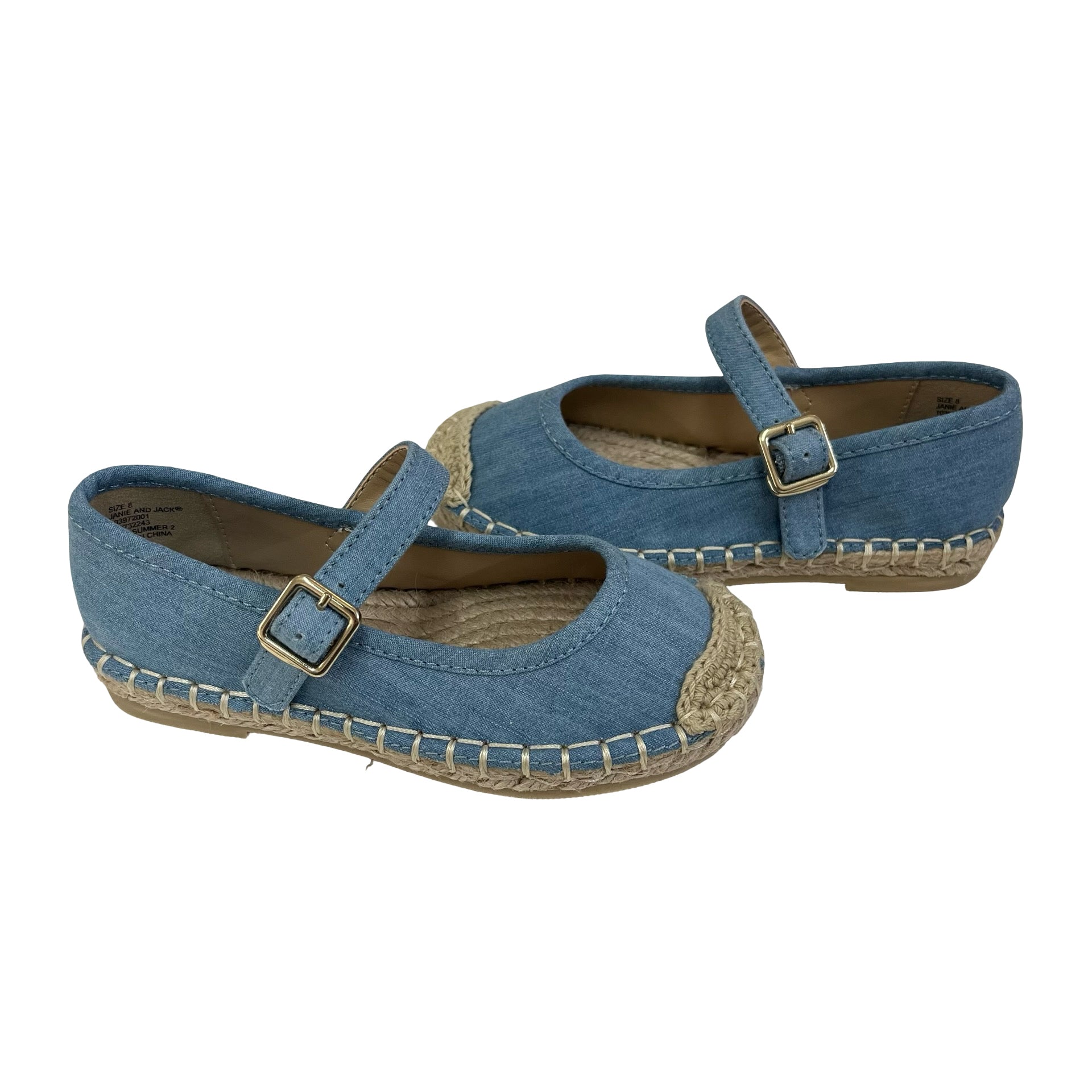 Janie and Jack Chambray Espadrille Shoes - Size 8