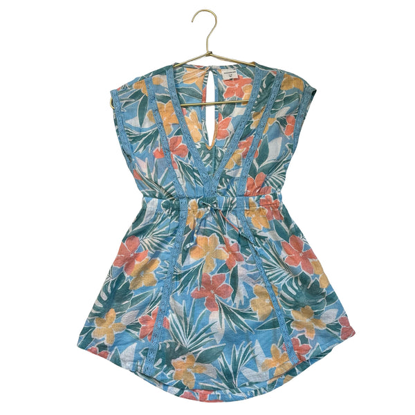 Abercrombie Kids Metallic Tropical Print Swim Cover-Up - Size 7-8