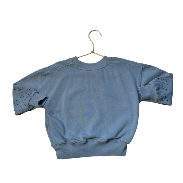 Polo Ralph Lauren Light Blue Eyelet Sweatshirt - Size 2