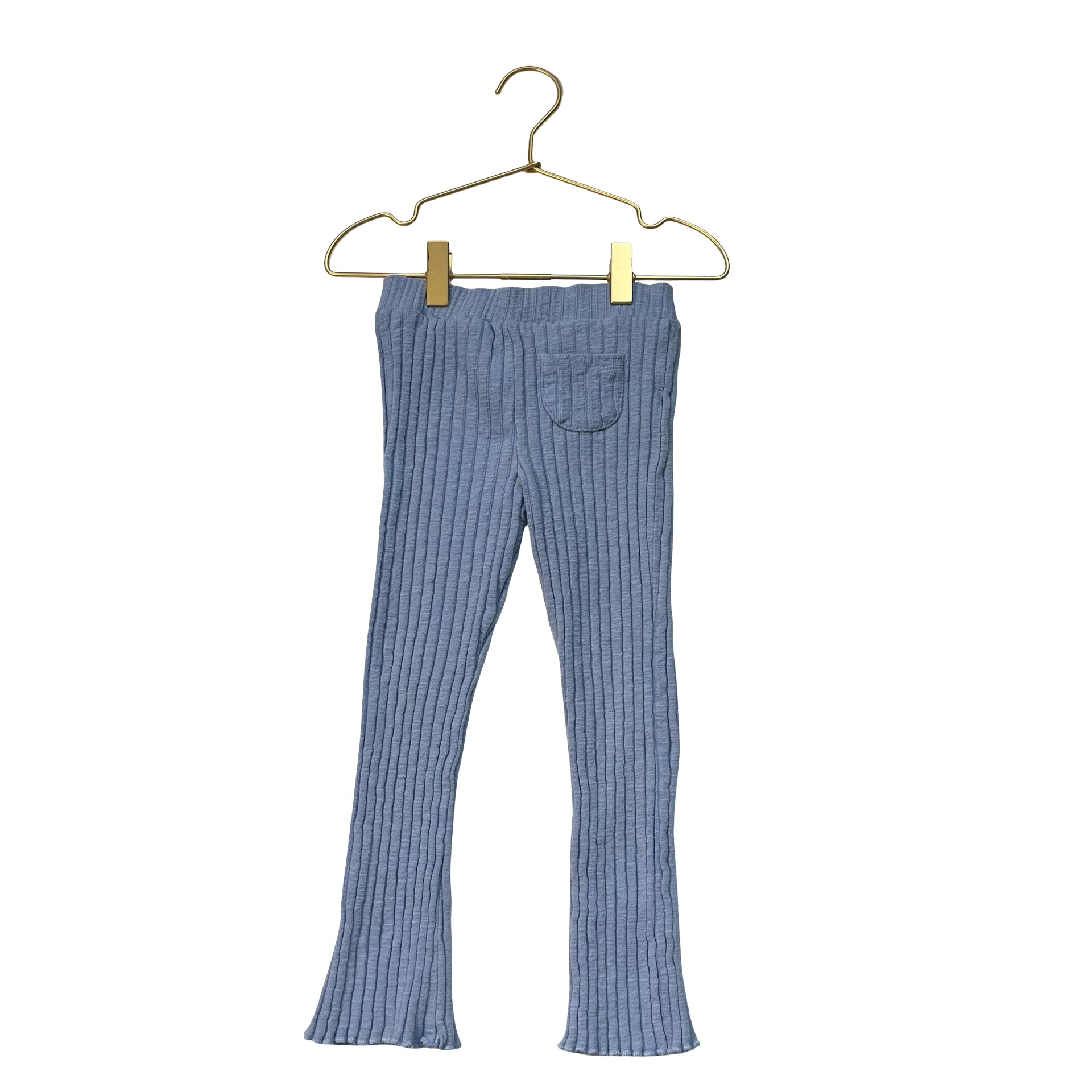 Zara Periwinkle Blue Ribbed Flare Leggings - Size 4-5