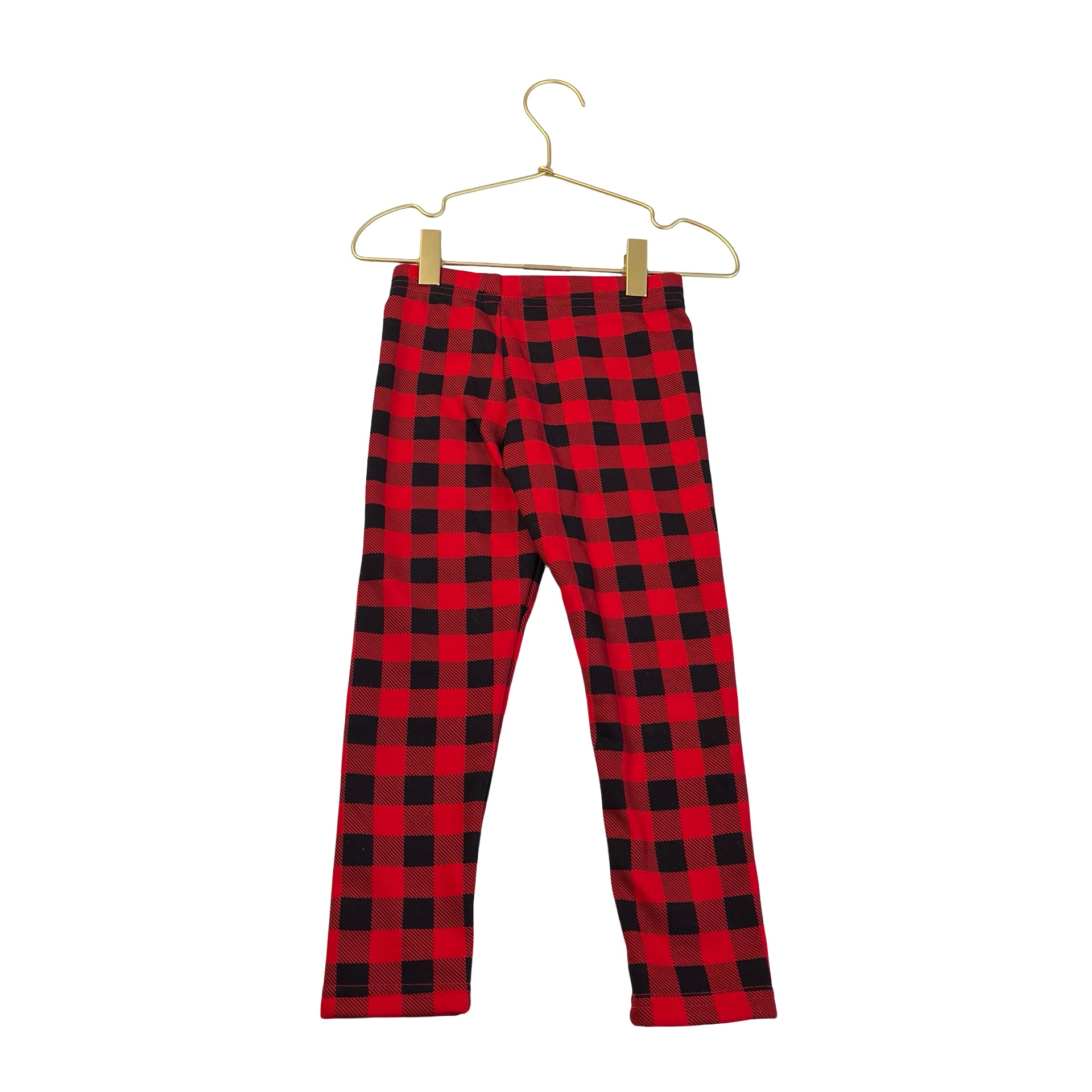 Carter's Fleece-Lined Red & Black Plaid Leggings - Size 4