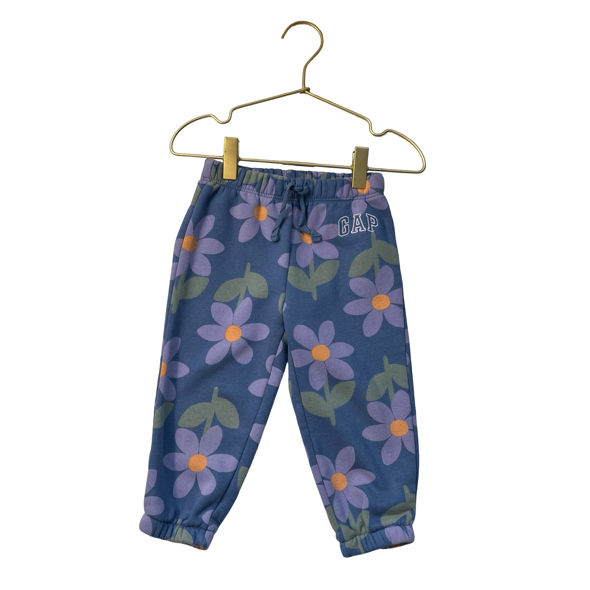 Baby Gap Blue & Purple Flower Print Joggers - Size 18-24 Mo