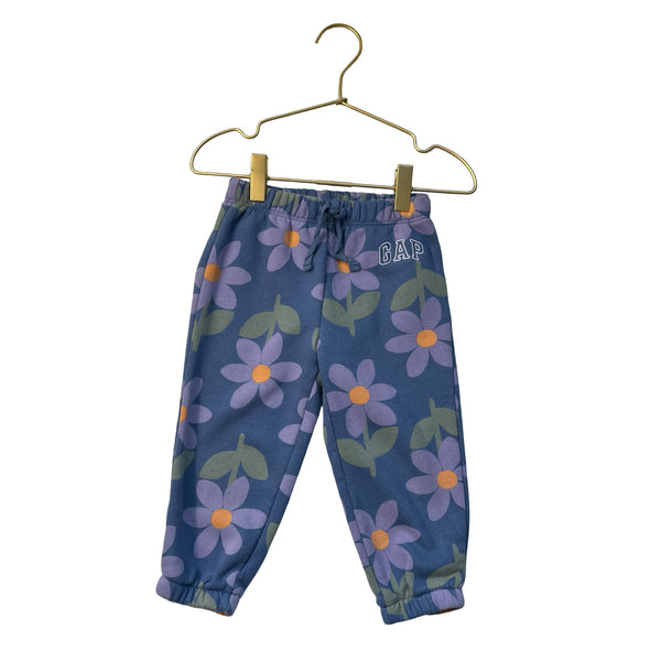 Baby Gap Blue & Purple Flower Print Joggers - Size 18-24 Mo