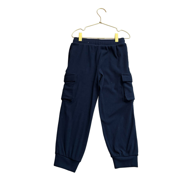 Children's Place Navy Ribbed Cargo Joggers - Size S 5-6