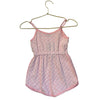 Lola & The Boys Pink Terry Check Smiley Patch Romper - Size 4