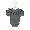 Mar Mar Gray Ruffle Collar Onesie Bodysuit - Size 4 Mo
