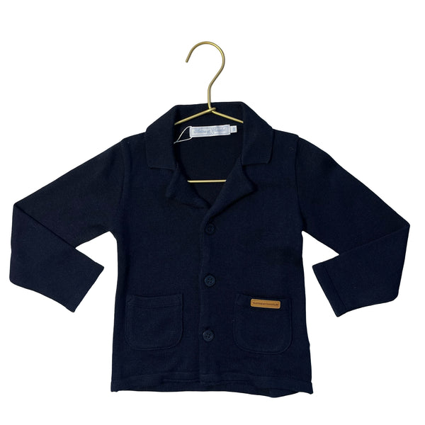 Tartine et Chocolat Navy Blazer-Style Cardigan Sweater - Size 100 (4)