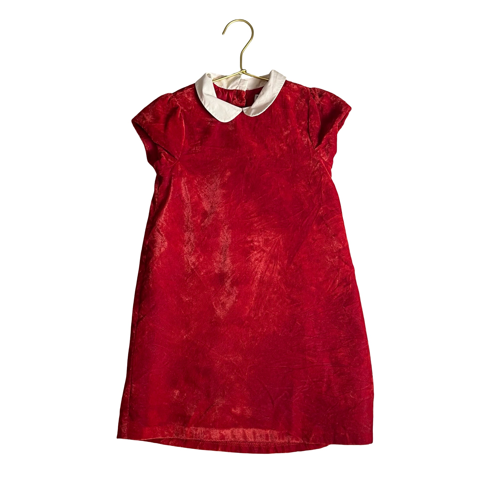 Janie and Jack Red & Ivory Color Velvet Dress - Size 5