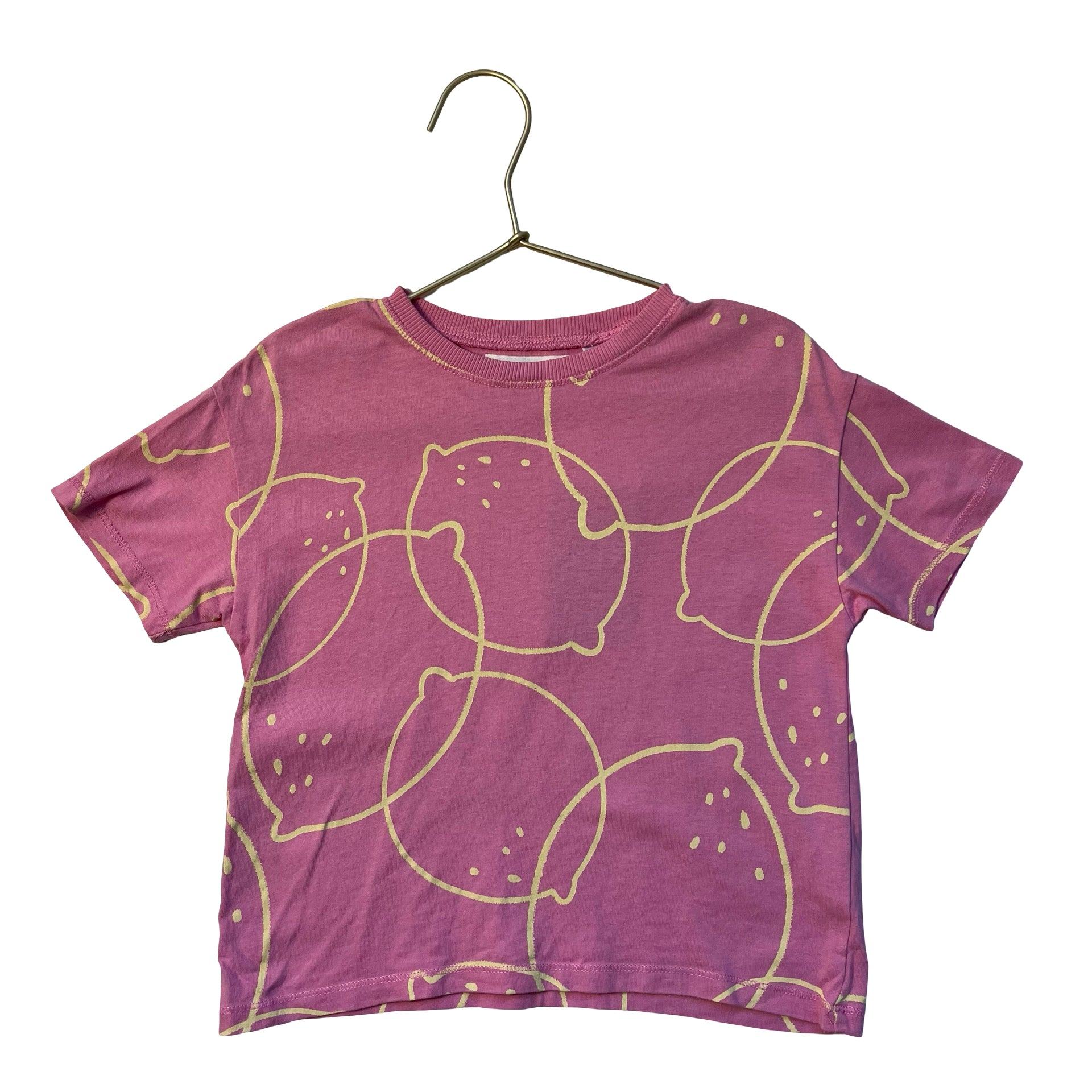 Zara Pink & Yellow Lemon Print T-Shirt - Size 6