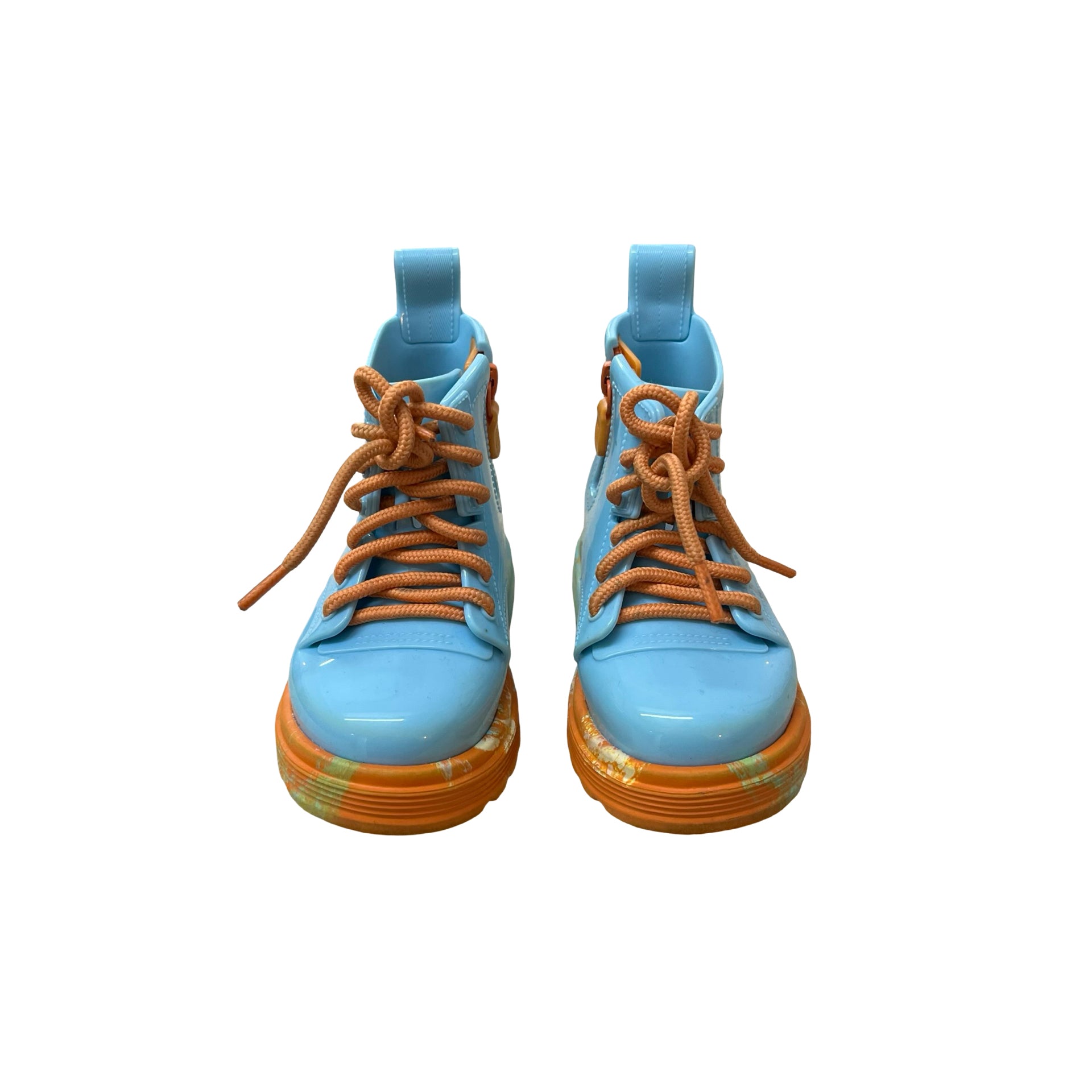 Mini Melissa Light Blue & Orange Boots - Sze 7