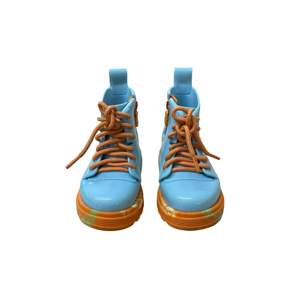 Mini Melissa Light Blue & Orange Boots - Sze 7