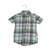 Carter's Ivory, Teal, Blue, Brown Short-Sleeved Button Down - Size 3T