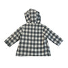 Zara Gray & Ivory Check Flannel Hooded Jacket - Size 12-18 Months