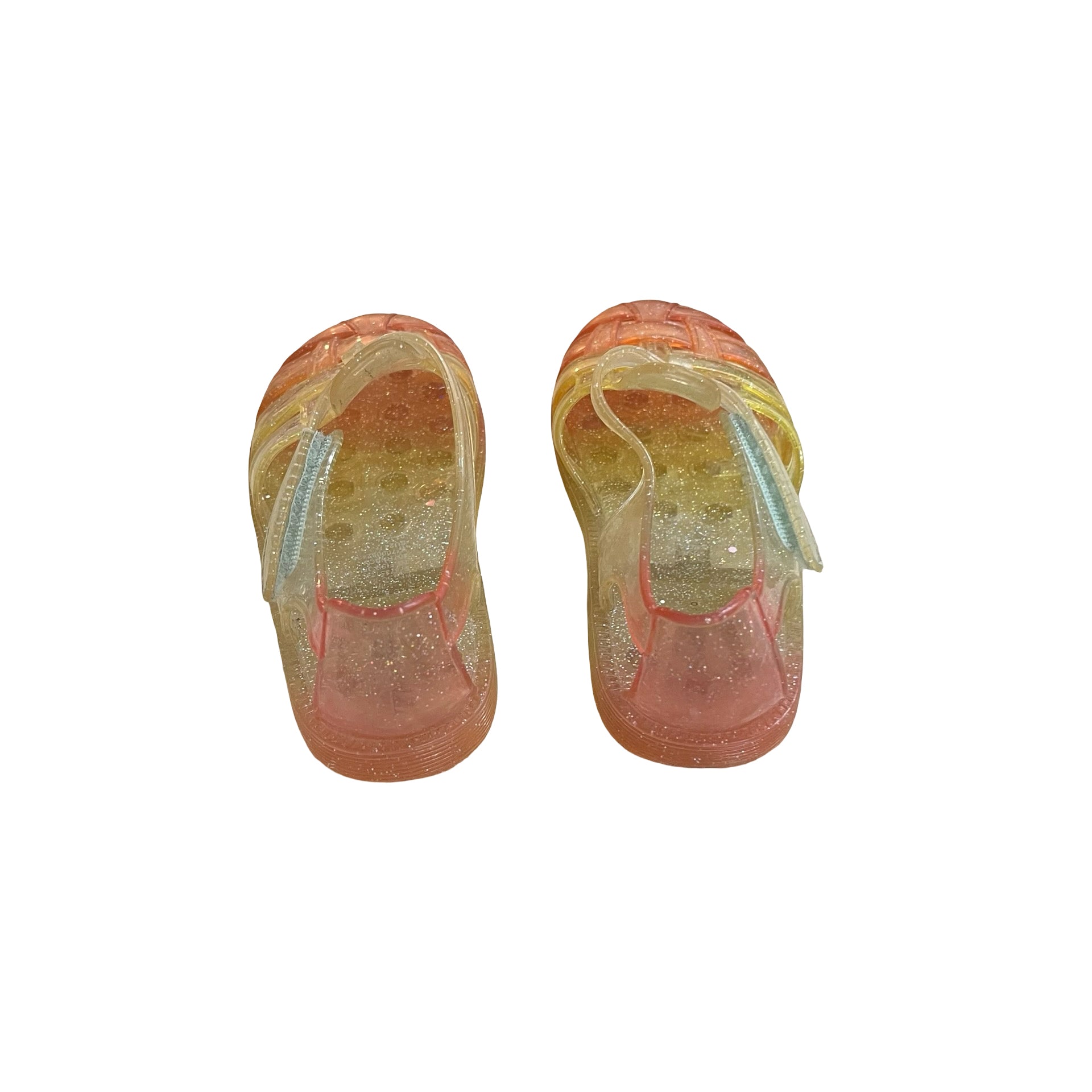 Baby Gap Pink, Yellow, Orange Ombre Sparkle Jelly Sandals - Size 8