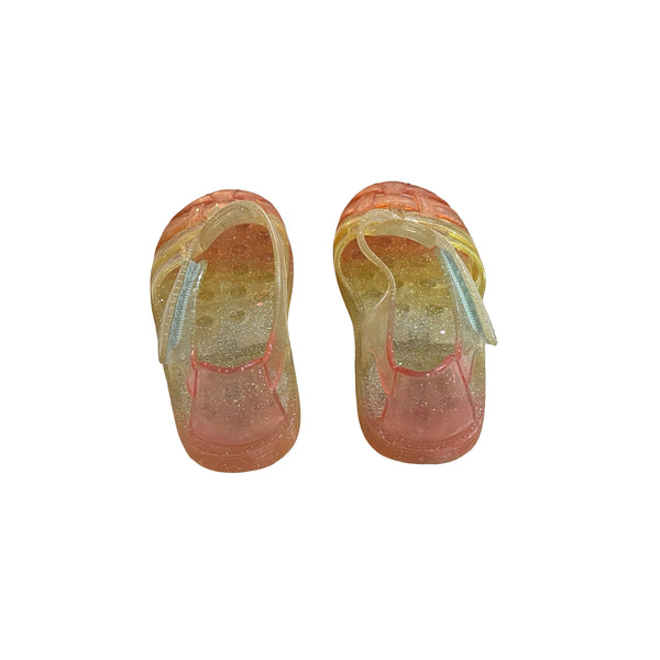 Baby Gap Pink, Yellow, Orange Ombre Sparkle Jelly Sandals - Size 8