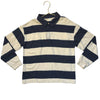 Rylee & Cru Navy & Ivory Striped Rugby Shirt - Size 8-9Y
