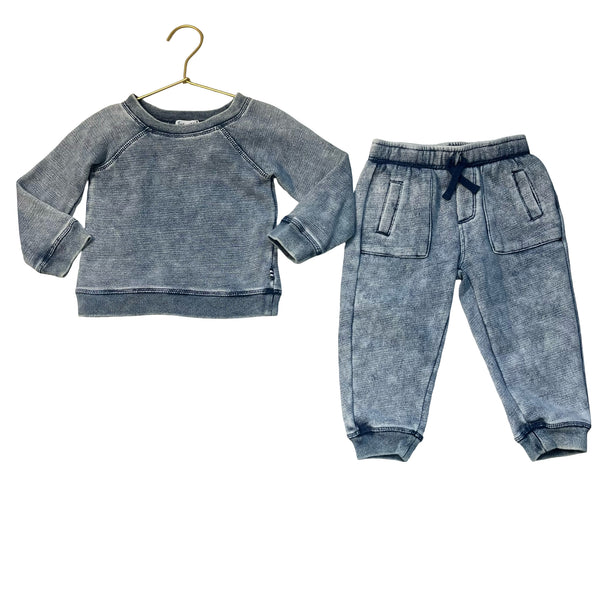 Splendid Vintage-Washed Blue Sweatshirt & Jogger Set - Size 12-18 Mo